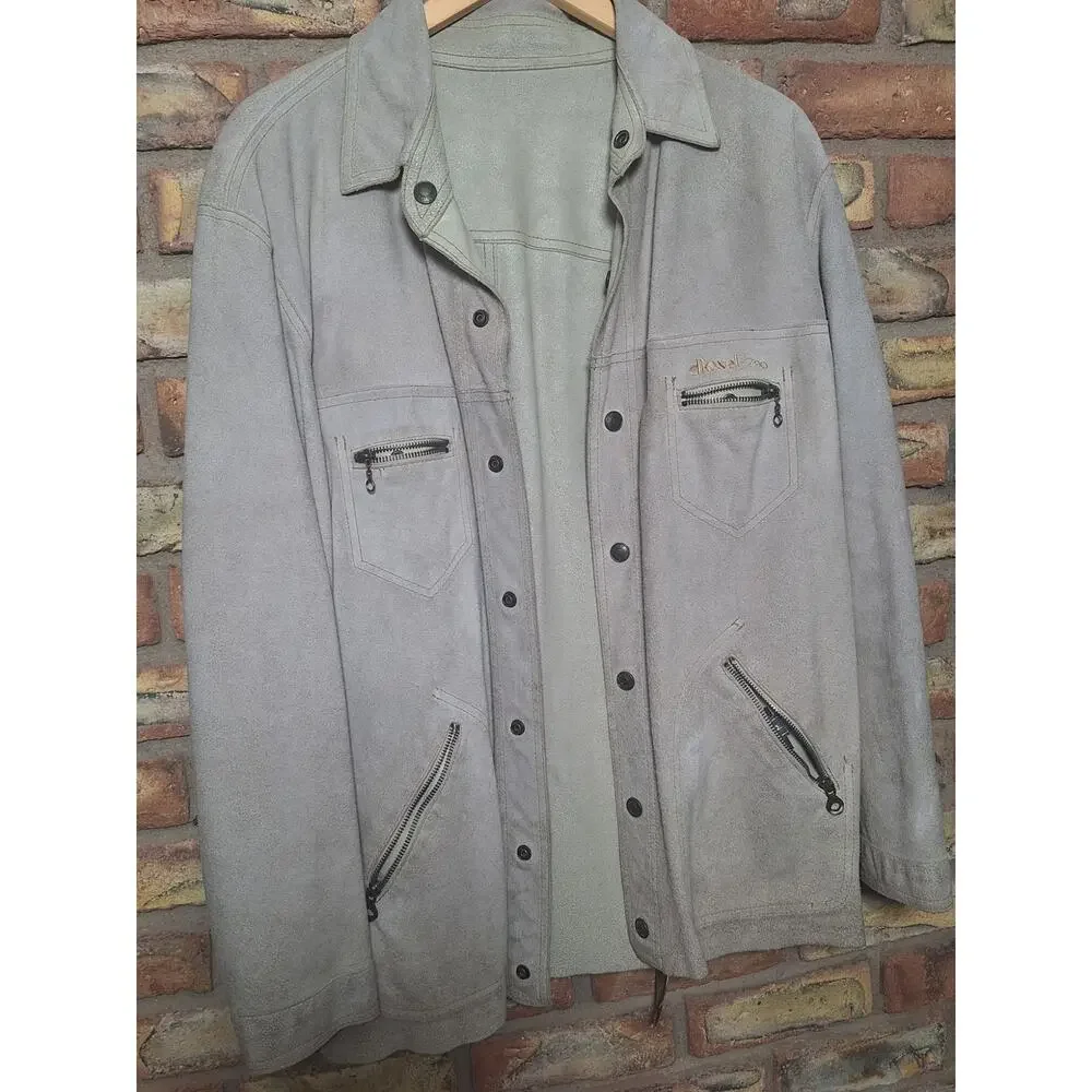 Vintage Diesel Reversible Leather Suede Shacket Shirt Jacket Mens M Archive Y2K